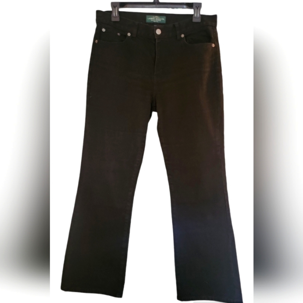 LRL Lauren Jean Ralph Lauren Classic Bootcut Black Jeans Women's Size 10P.